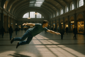 flying in Central Station