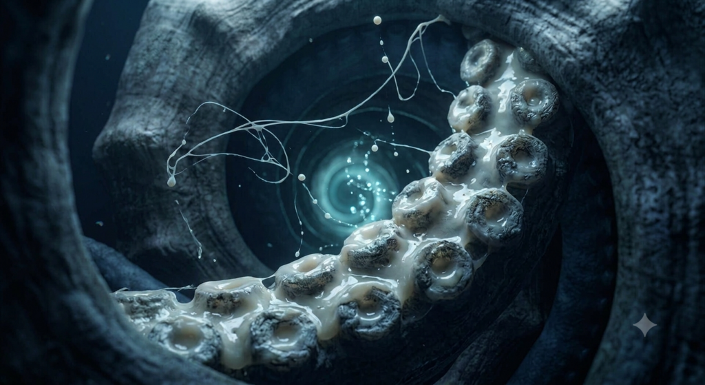 mother's milk was the lubricant of this octopuses world.